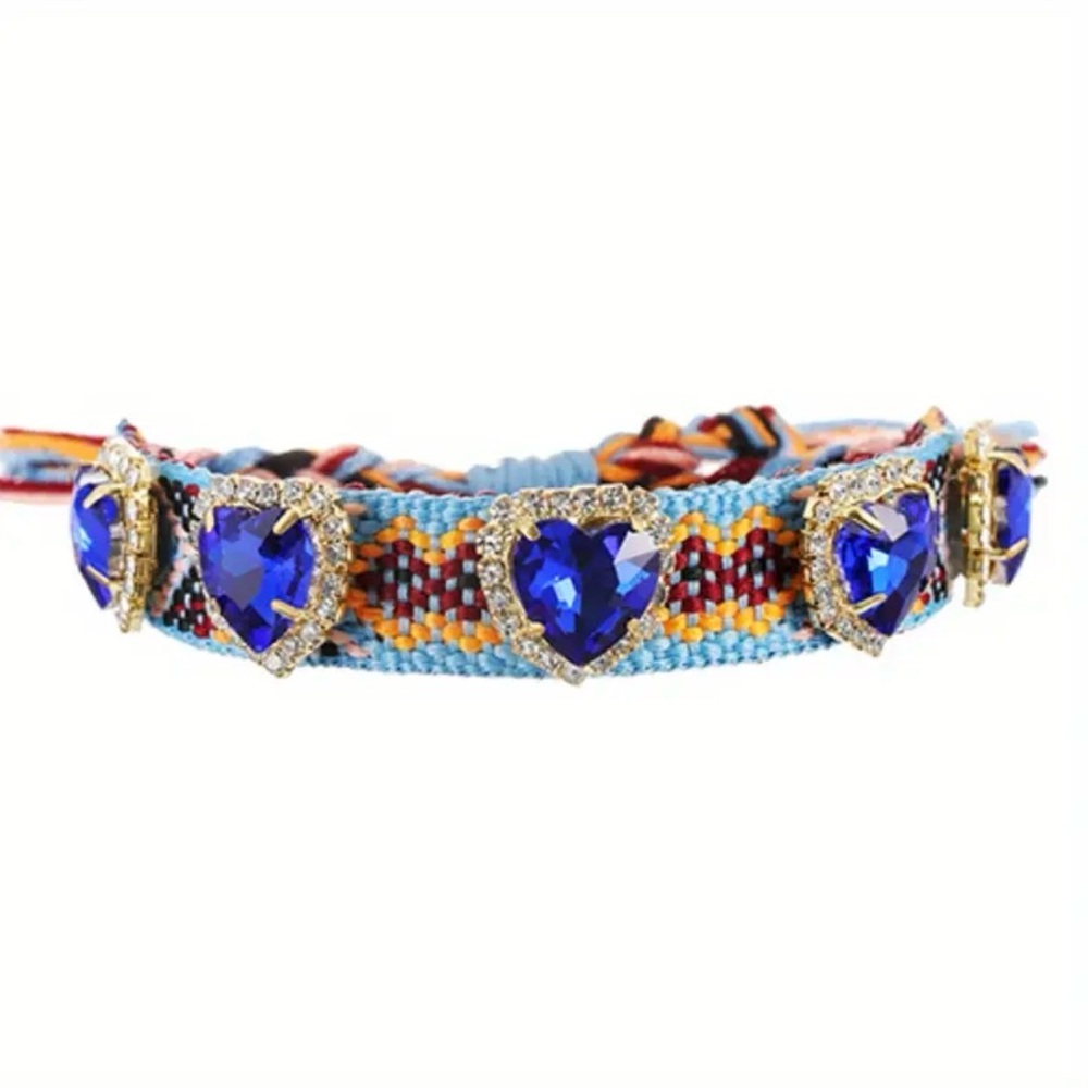 Blue Heart Crystal Friendship Bracelet - Women Jewelry